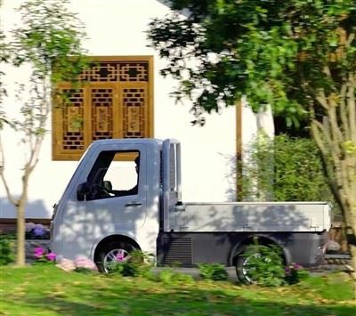 Mini camion elettrico compatto con letto di carico regolabile - 800 kg di carico, perfetto per Urban Last - Mile Transport